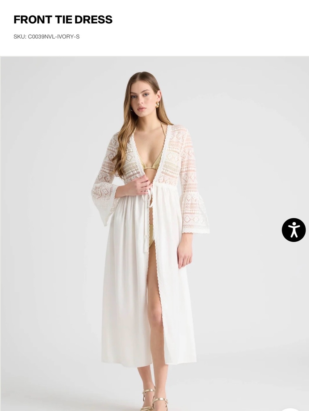 NVLT White Lace Maxi Cover Up